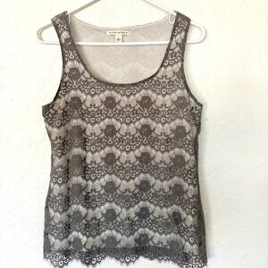 Banana Republic Grey Lace Business Tank